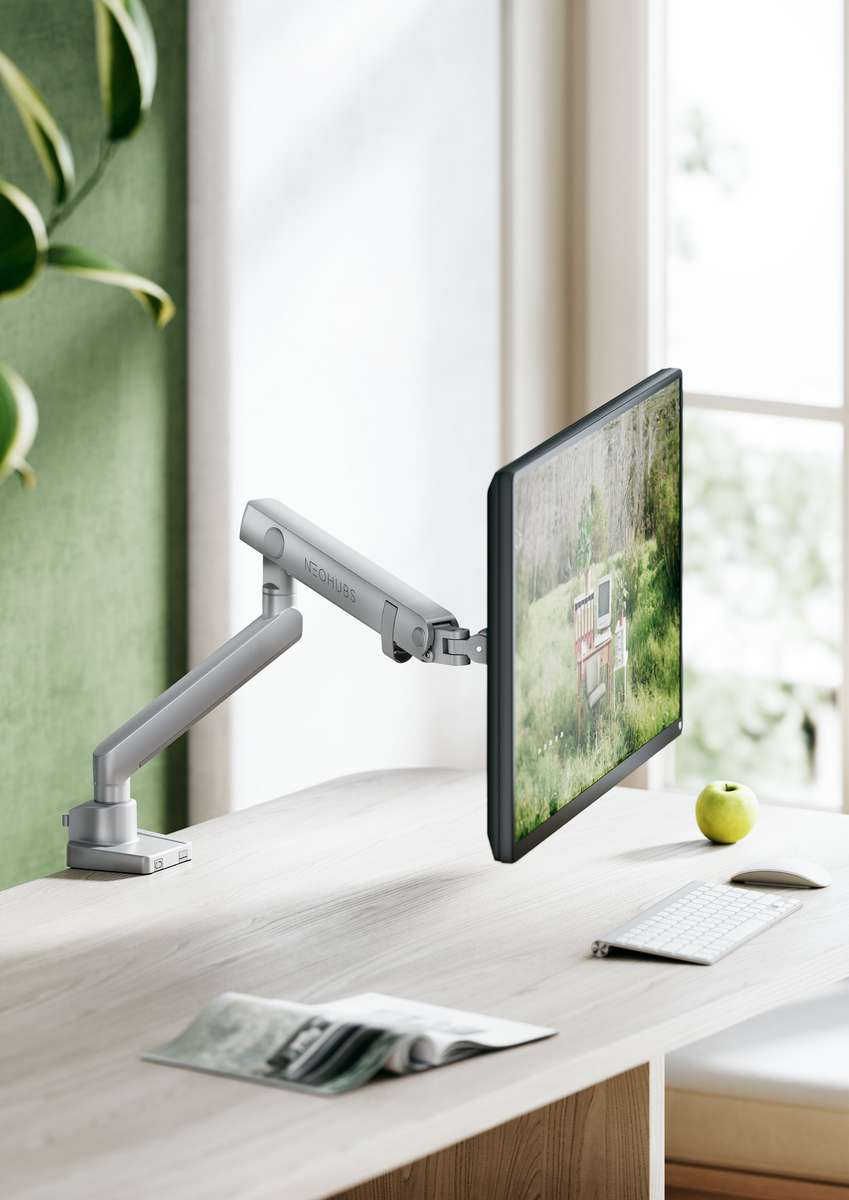 NEOHUBS Pro Single Monitor Arm Mount Premium Adjustable VESA Desktop Stand