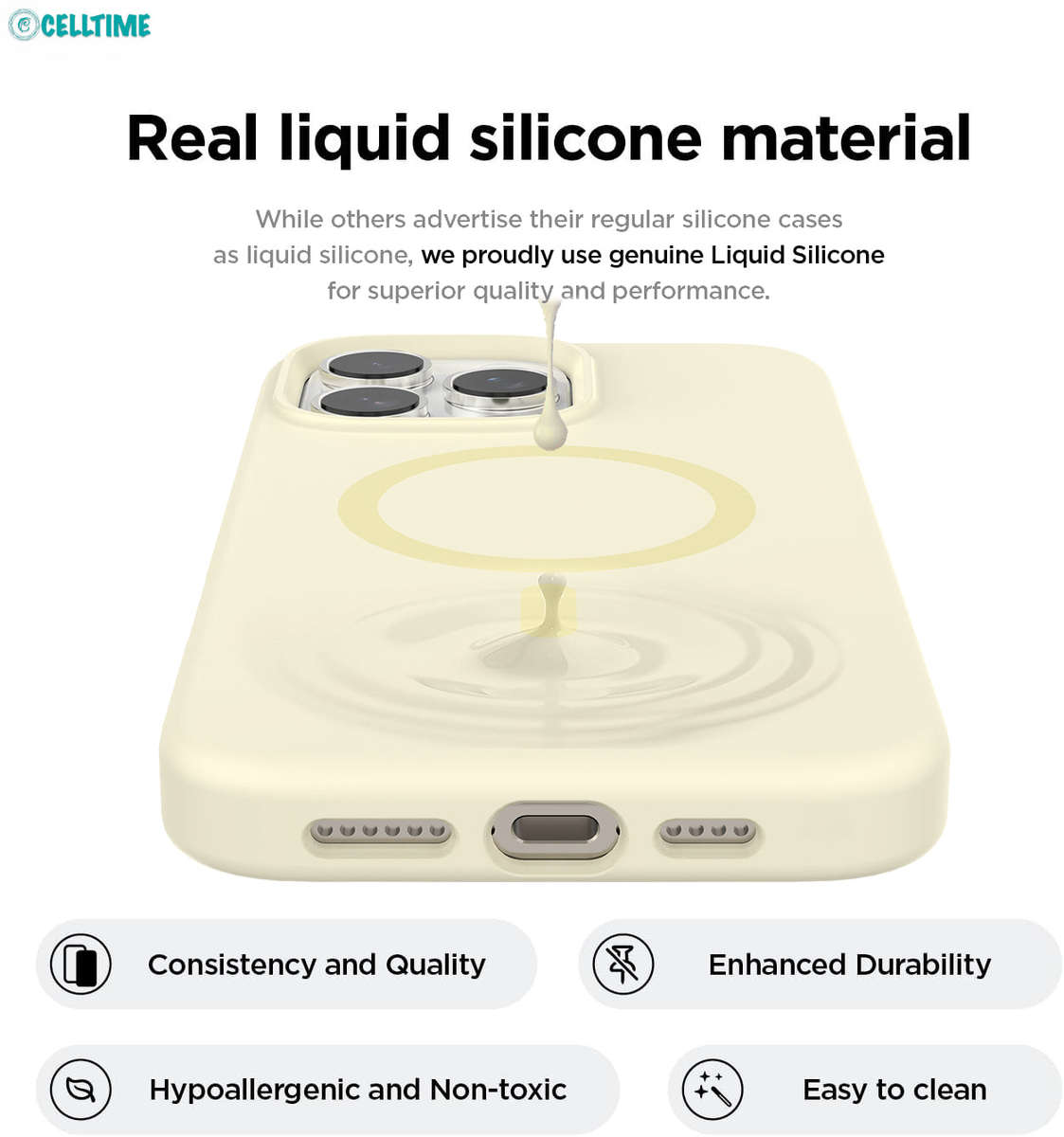 CellTime Liquid Silicone MagSafe Case for iPhone 16 Pro Max