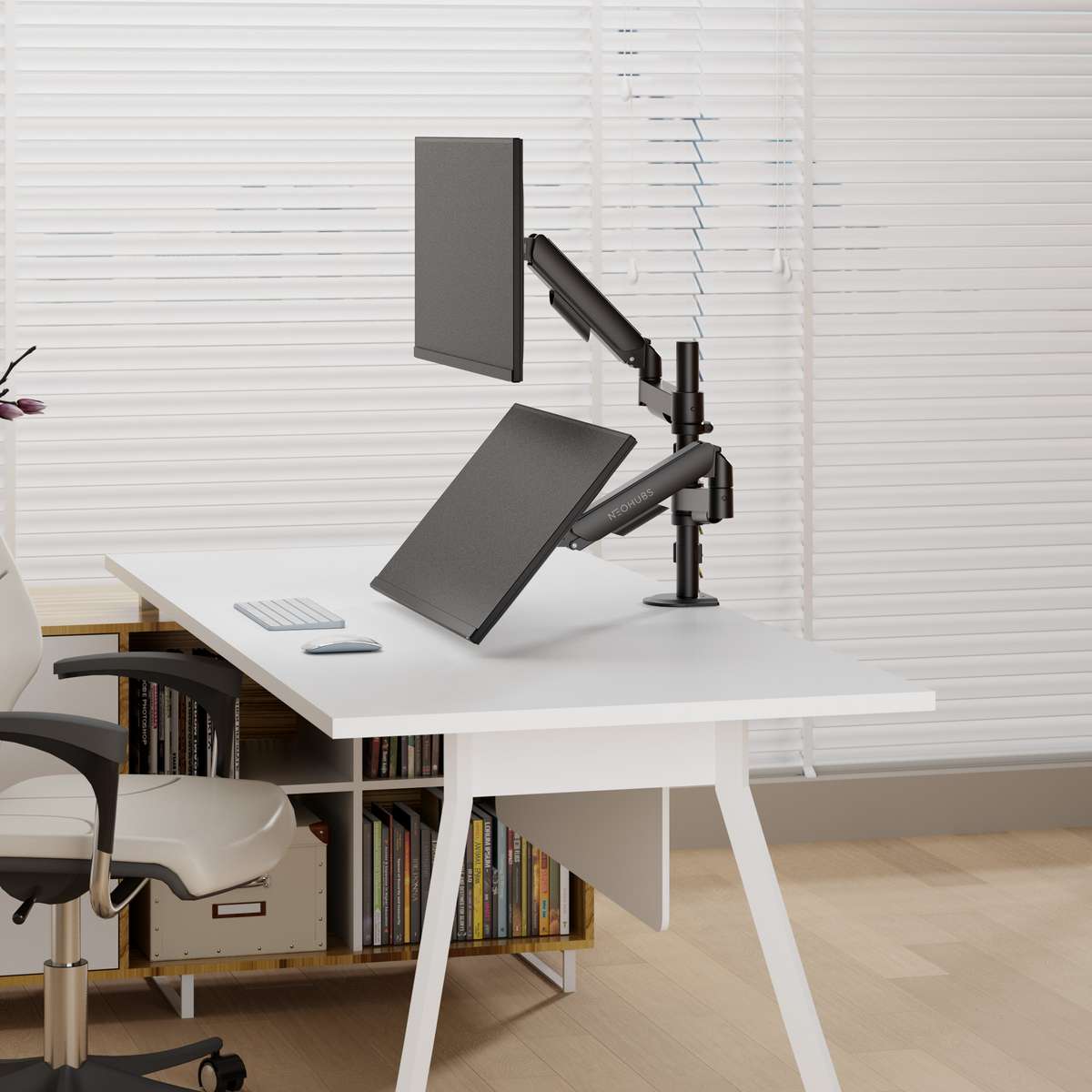 NEOHUBS Core+ Dual Monitor Arm Mount Adjustable Vesa Desktop Stand