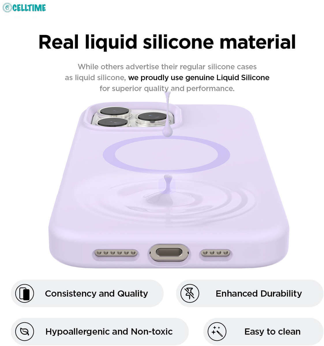 CellTime Liquid Silicone MagSafe Case for iPhone 16 Pro Max