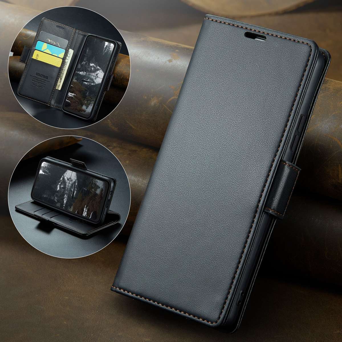 Retro Flip Leather Wallet Cover for Redmi A5