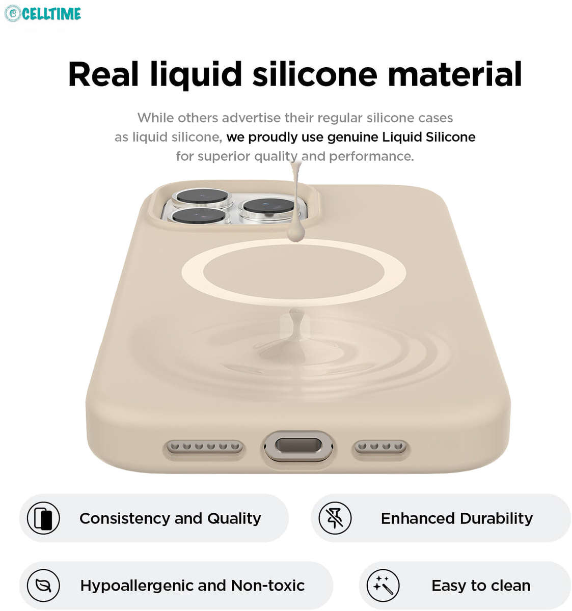 CellTime Liquid Silicone MagSafe Case for iPhone 16 Pro Max