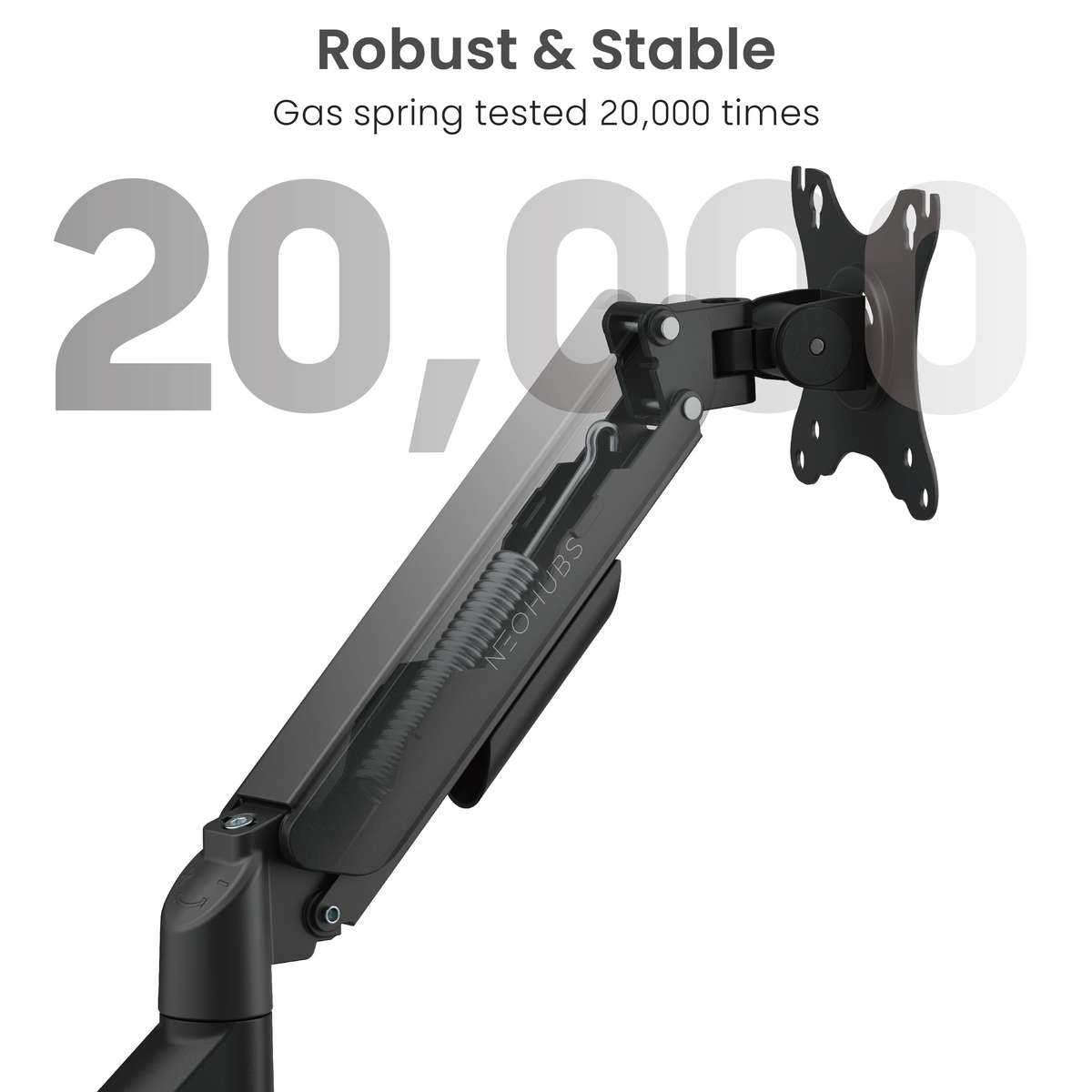 NEOHUBS Core Single Monitor Arm Mount Adjustable Vesa Desktop Stand