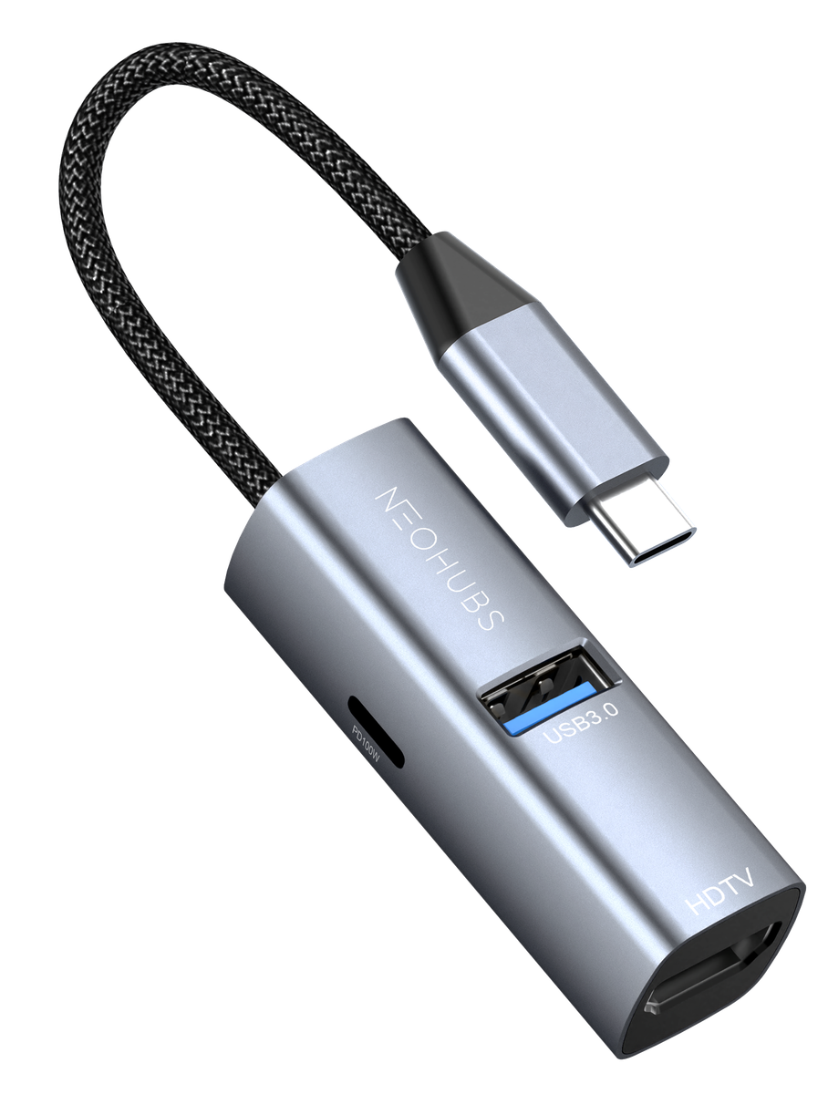 NEOHUBS HUB AIR 3-in-1 Type-C Hub with 4K HDMI, USB 3.0 & USB-C PD 100W