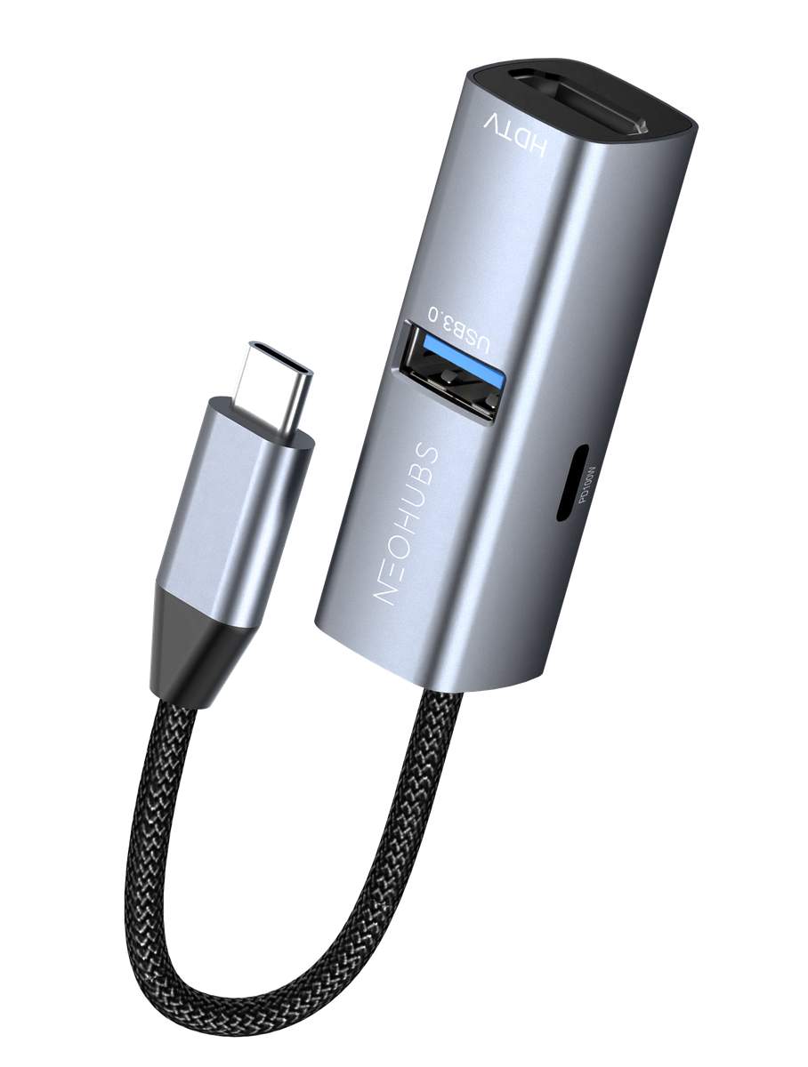 NEOHUBS HUB AIR 3-in-1 Type-C Hub with 4K HDMI, USB 3.0 & USB-C PD 100W