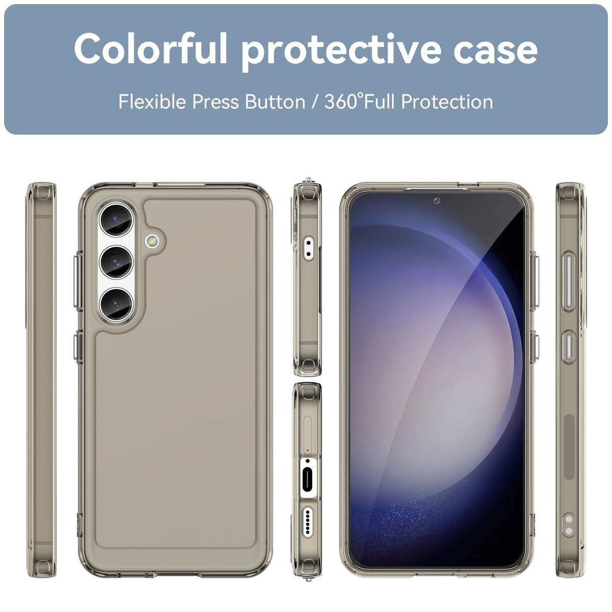 Clear Cover for Samsung Galaxy S24 Plus - Shockproof Candy Series Cover