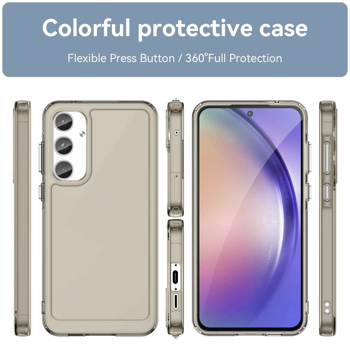 Clear Cover for Samsung Galaxy A55 - Shockproof Candy Series Cover