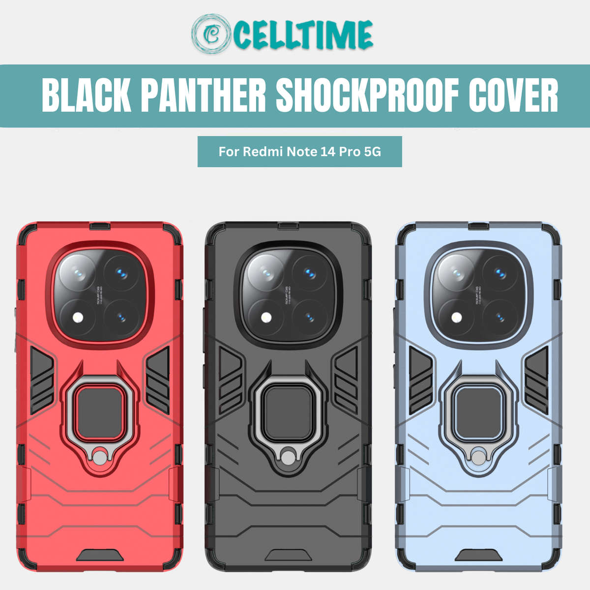 CellTime Black Panther Case for Redmi Note 14 Pro 5G Shockproof Cover