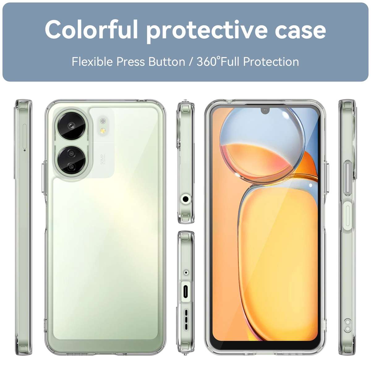 Redmi 13C Candy Clear Case Shockproof Cover