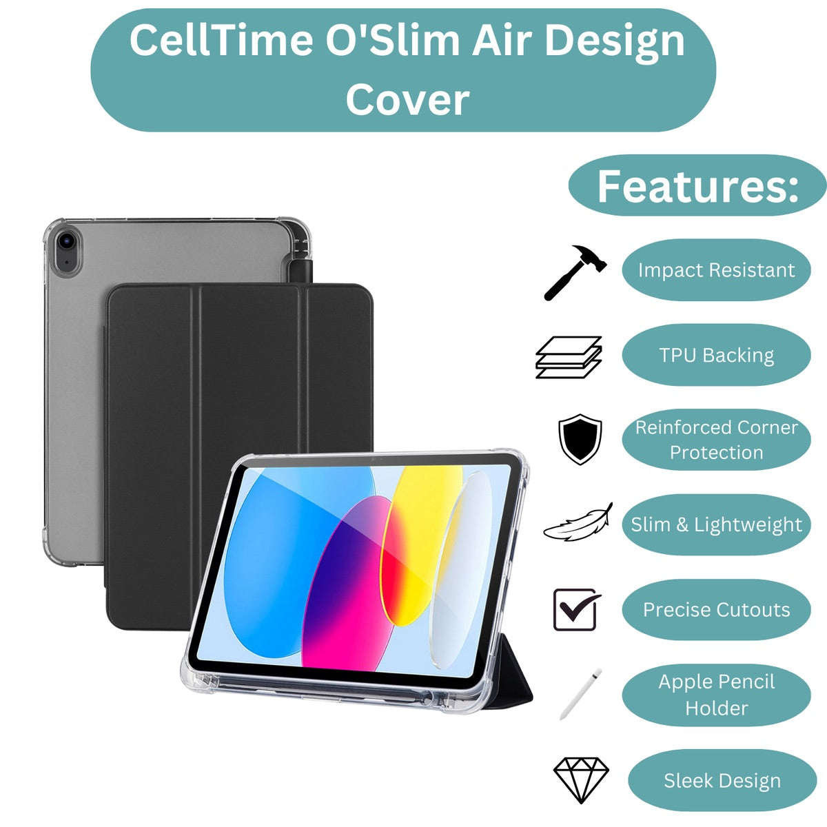 CellTime O'Slim Air Design Shockproof Cover for iPad Air 13" (M4) 2026