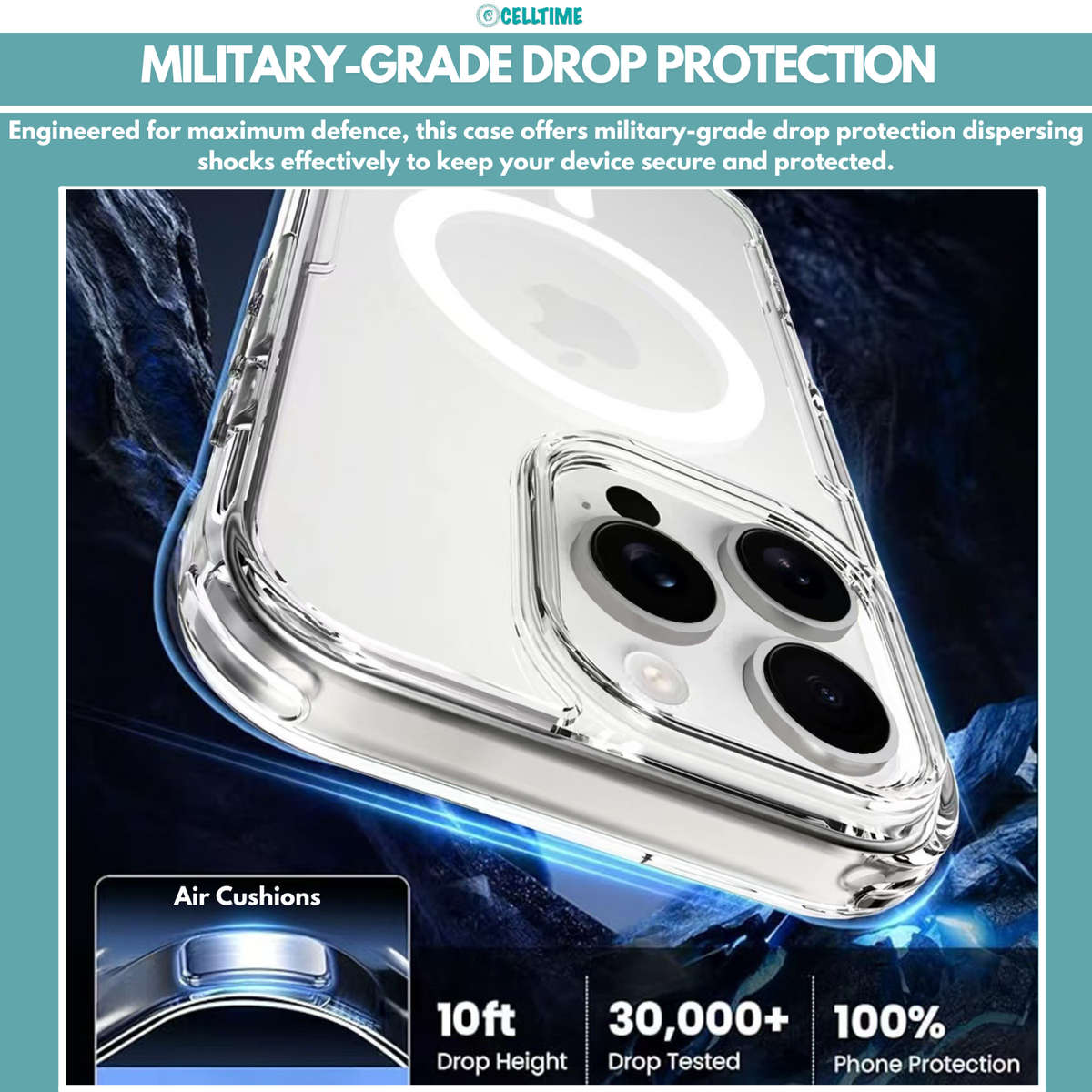 CellTime MagSafe Case For iPhone 16/16+/16 Pro/16 Pro Max Shockproof Cover