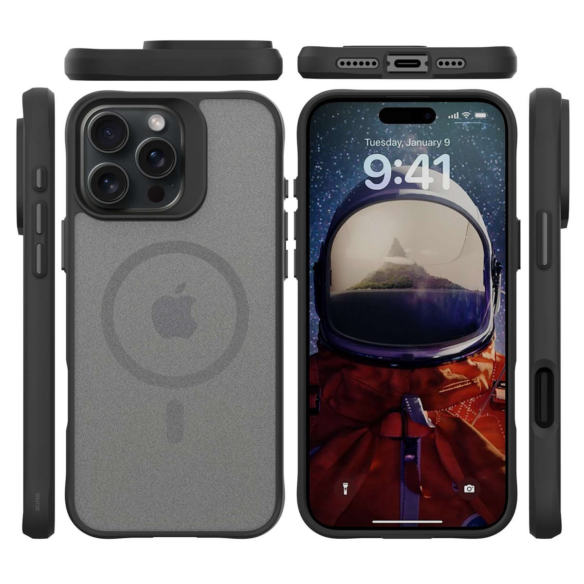 CellTime Frost MagSafe Cover Compatible with iPhone 16 Pro/ 16 Pro Max - Frosted Black