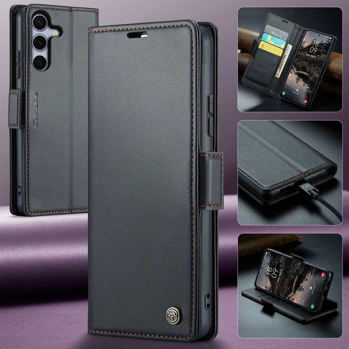 Retro Flip Leather Wallet Cover for Samsung Galaxy S25/S25 Plus/S25 Ultra