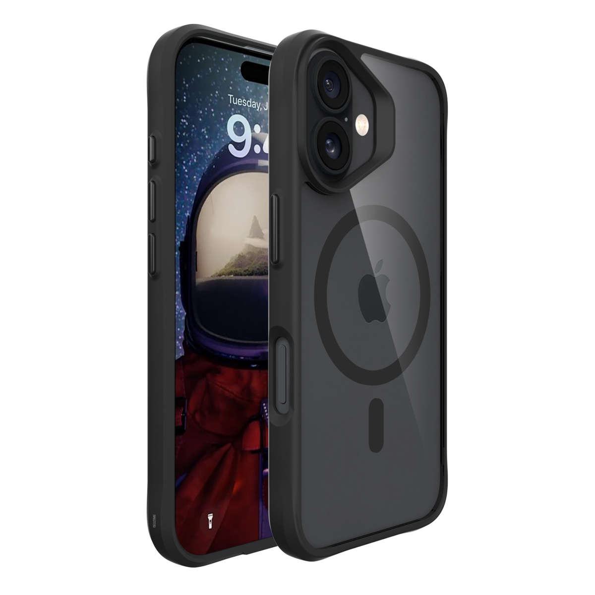 CellTime Case for iPhone 17 Combat Shockproof MagSafe Cover - Clear Black