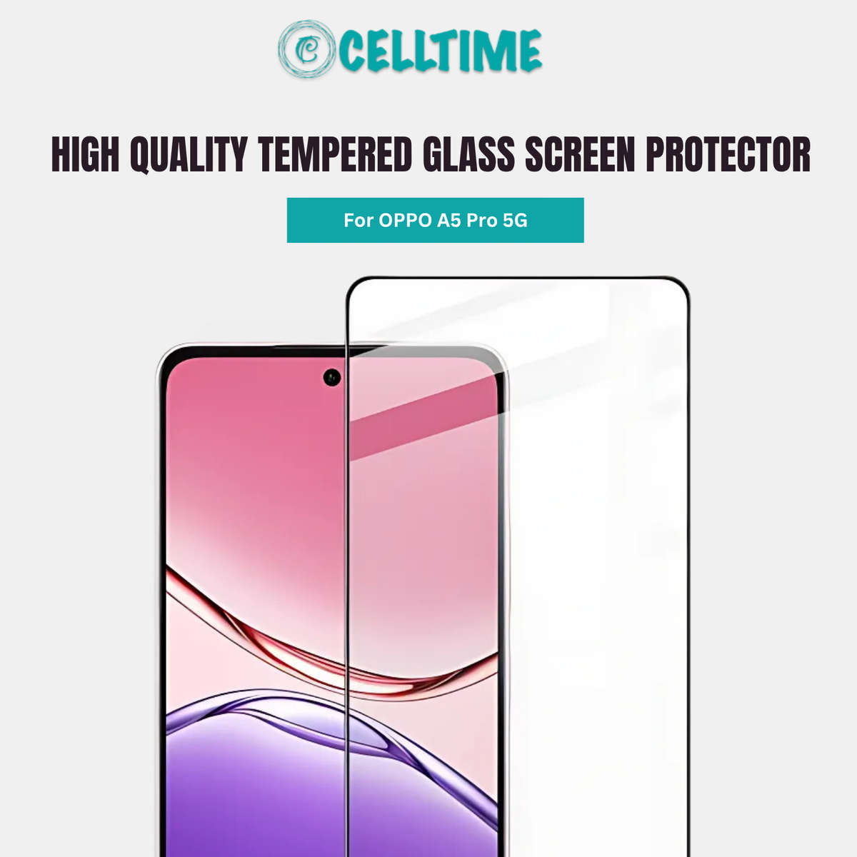 CellTime Tempered Glass Screen Protector Compatible With Oppo A5 Pro 5G
