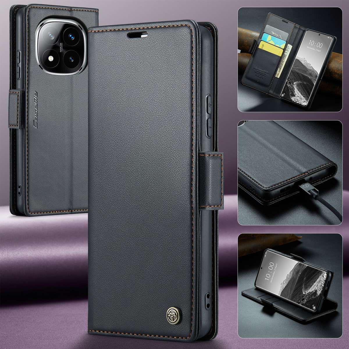 Retro Flip Case Compatible with Redmi Note 14 Pro Plus 5G Leather Cover