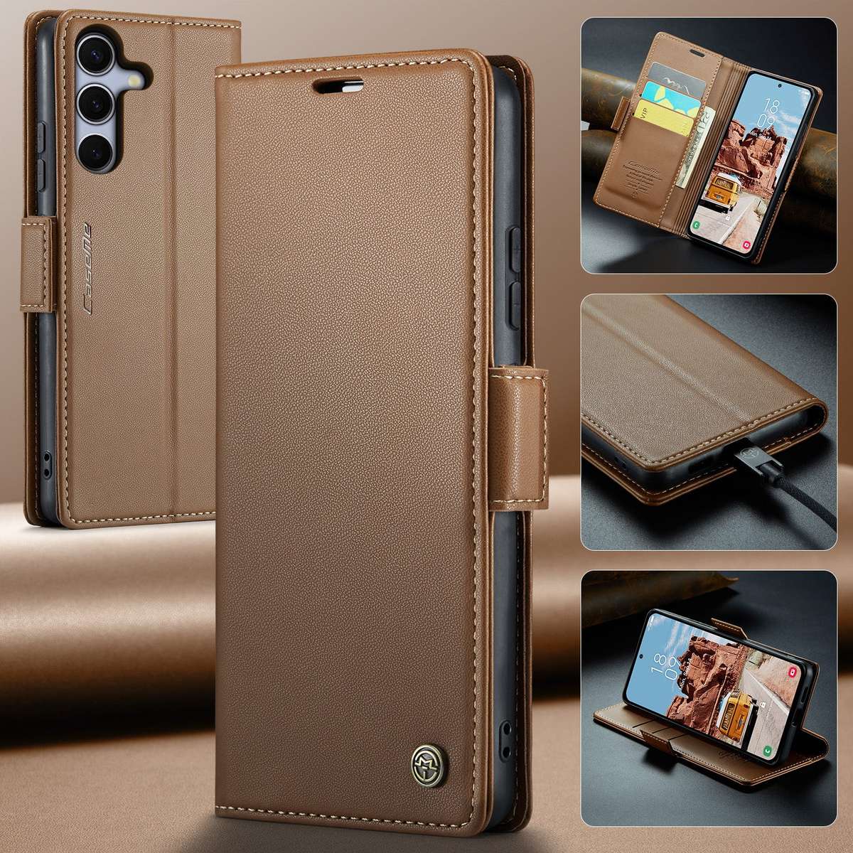 Retro Flip Leather Wallet Cover for Samsung Galaxy S25/S25 Plus/S25 Ultra