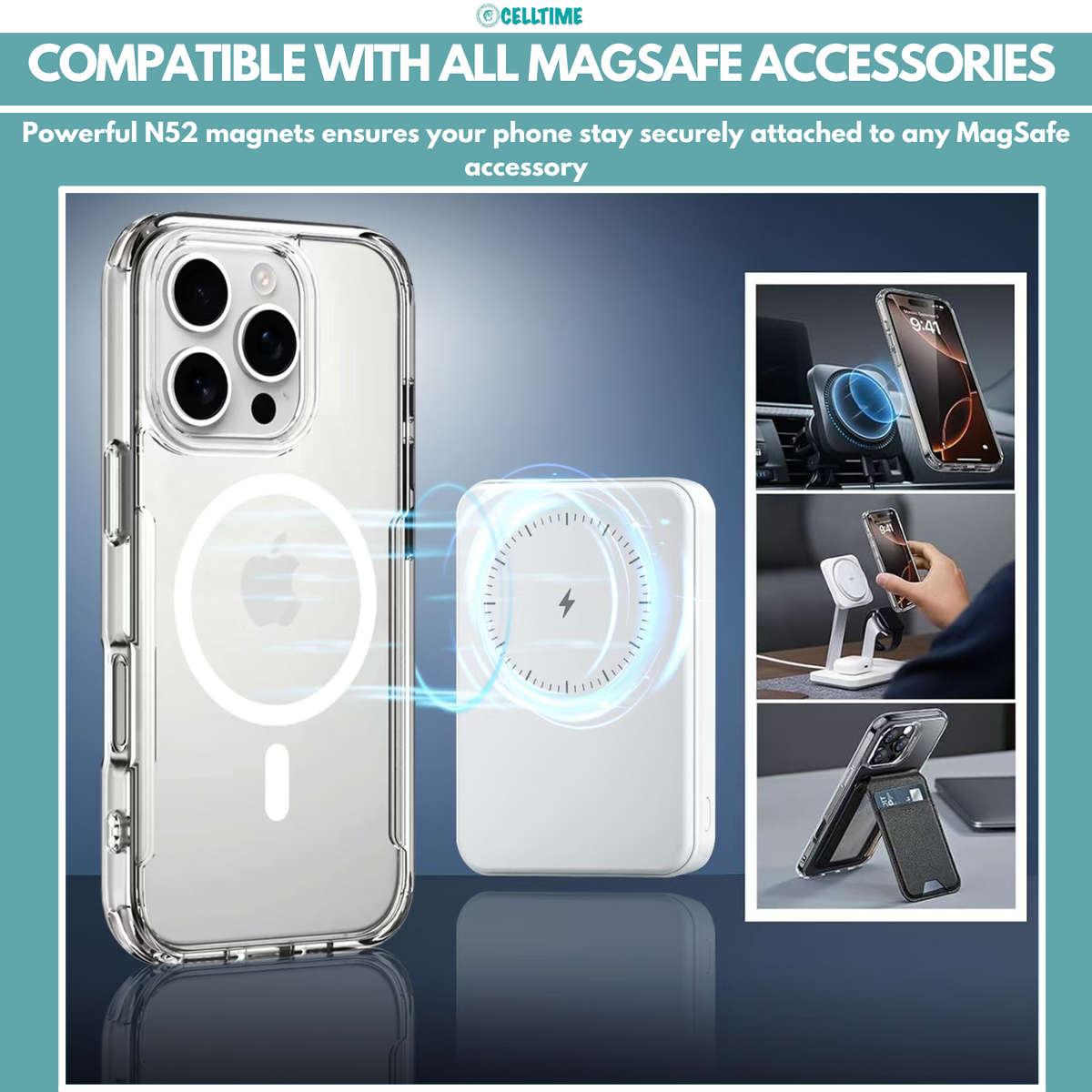 CellTime MagSafe Case For iPhone 16/16+/16 Pro/16 Pro Max Shockproof Cover