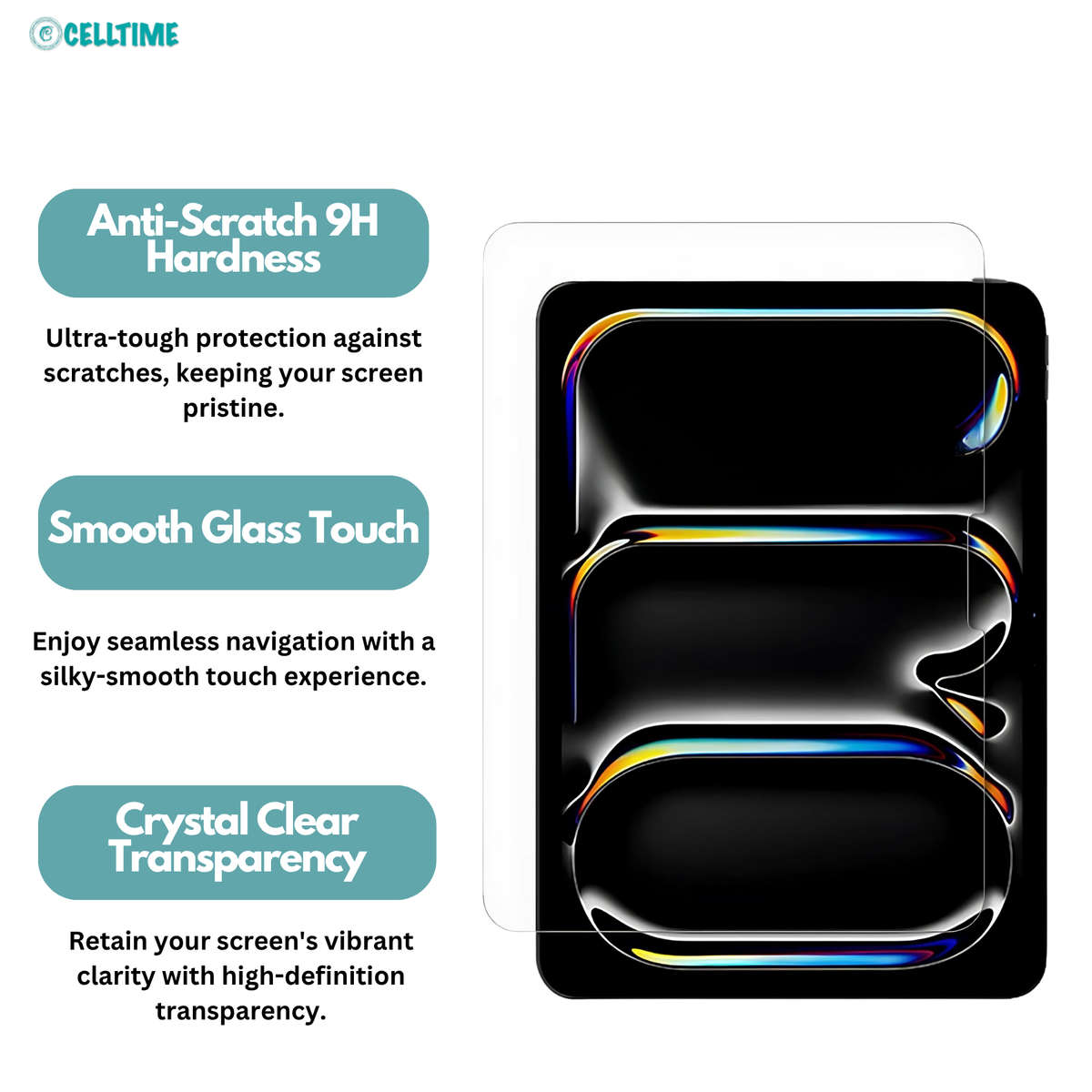 CellTime Tempered Glass Screen Guard for iPad Pro 13" (M5) 2025