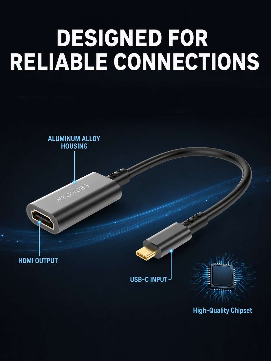NEOHUBS NEX VIEW Type C to HDMI Adapter Cable - USB C to HDMI Converter