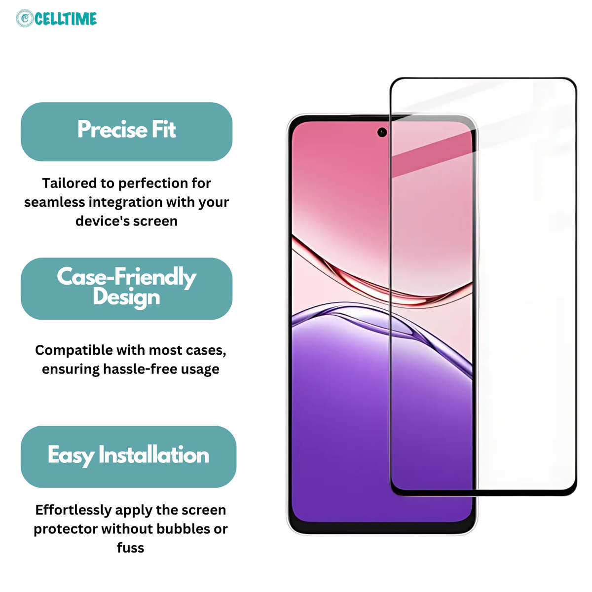 CellTime Tempered Glass Screen Protector Compatible With Oppo A5 Pro 5G
