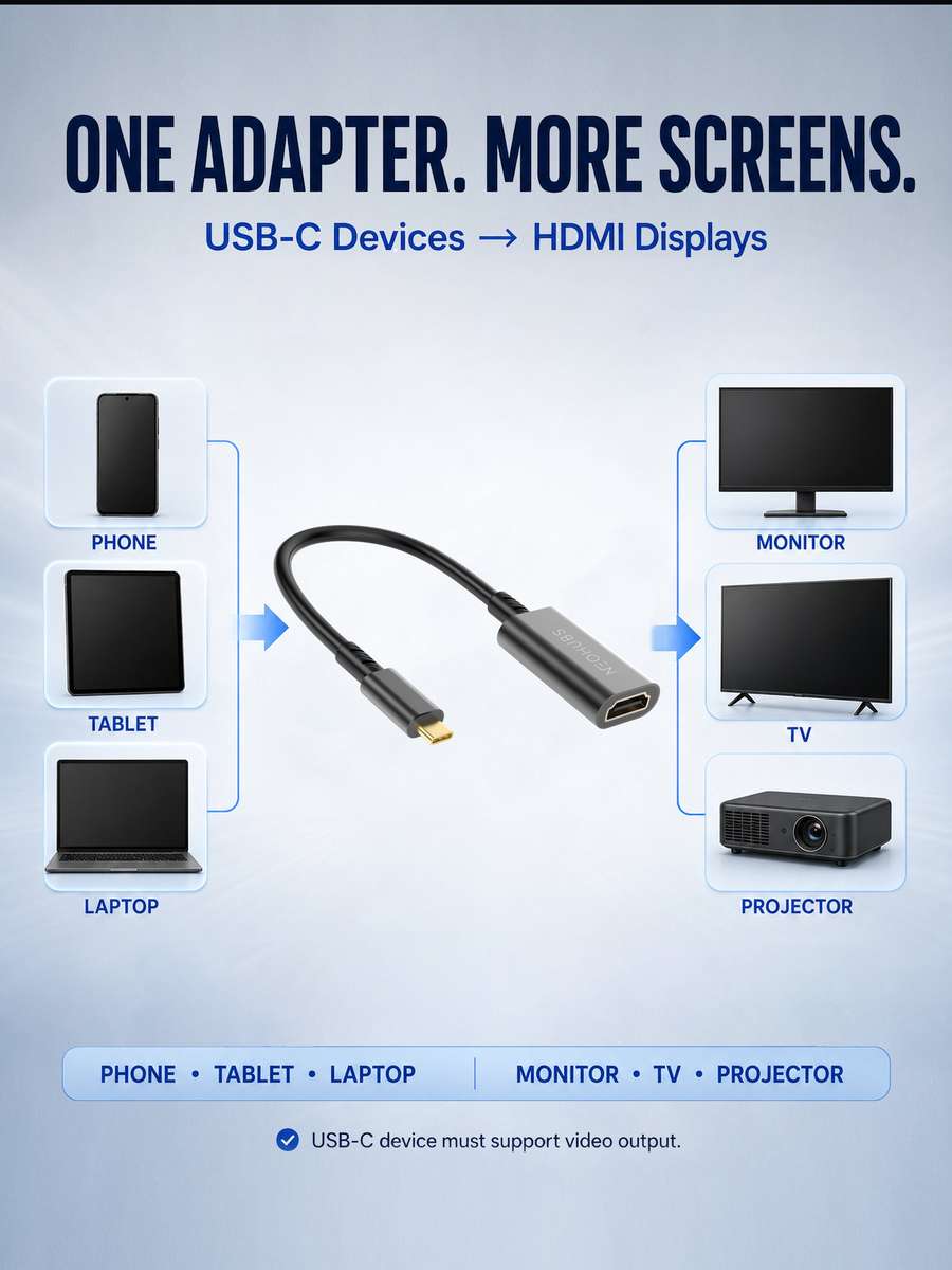 NEOHUBS NEX VIEW Type C to HDMI Adapter Cable - USB C to HDMI Converter