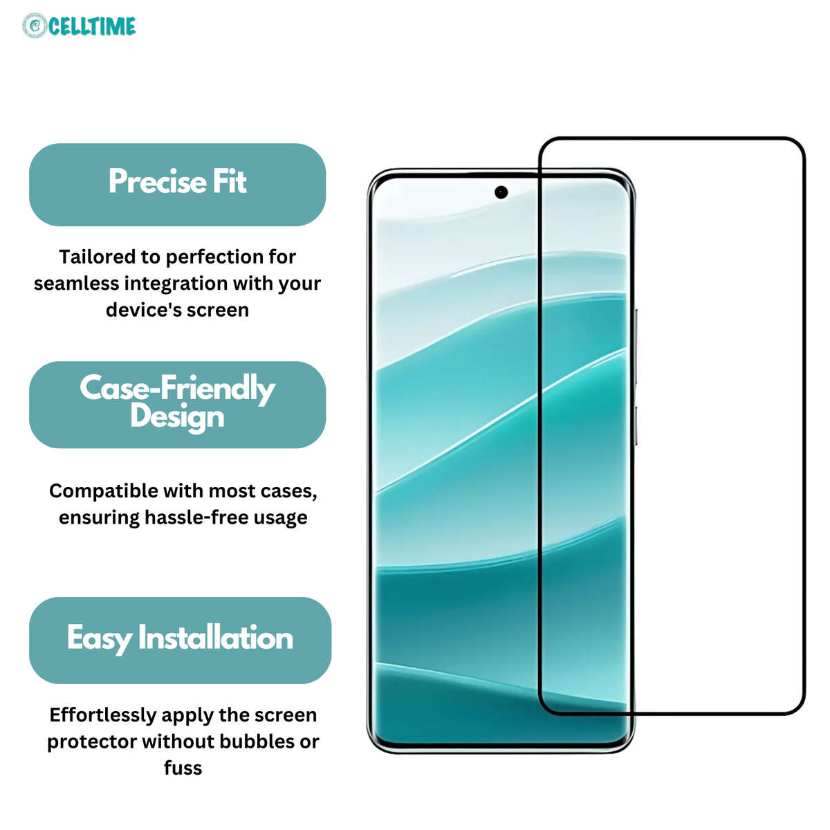 CellTime Tempered Glass Screen Protector for Redmi Note 14 Pro 5G - 2 Pack