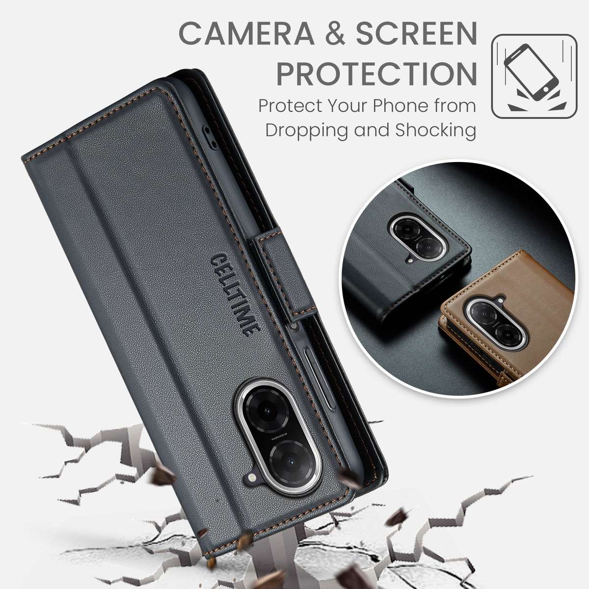 Retro Flip Leather Wallet Cover for Redmi A5