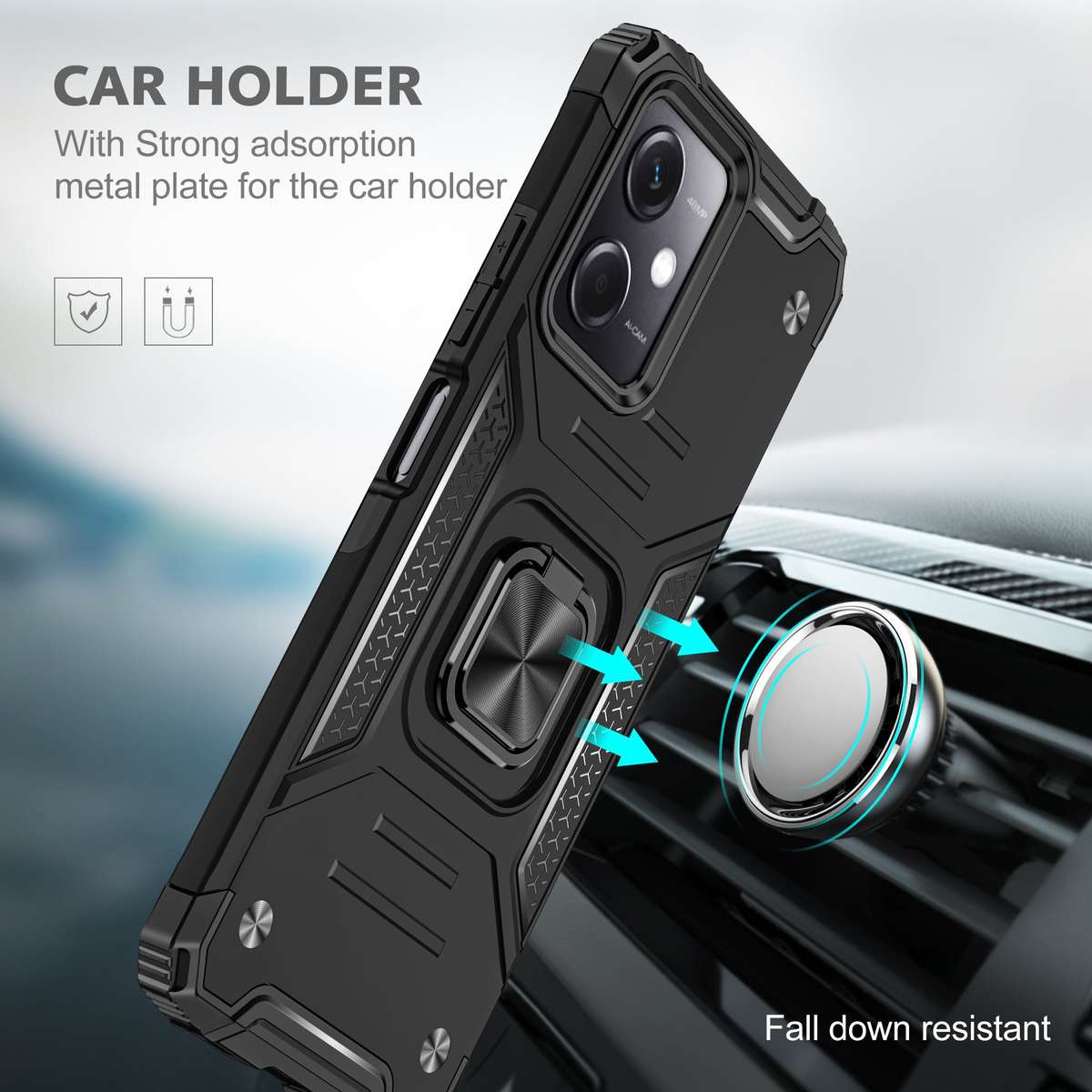 CellTime Shockproof Kemeng Armor Kickstand Cover For Redmi Note 12