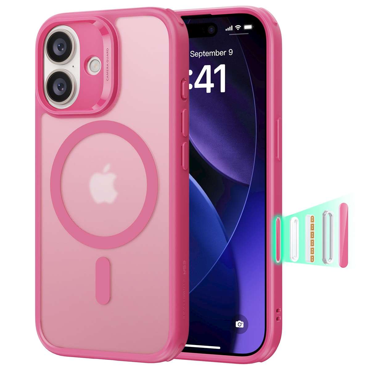 ESR MagSafe Case Compatible with iPhone 17 Hybrid Camera Button Cover