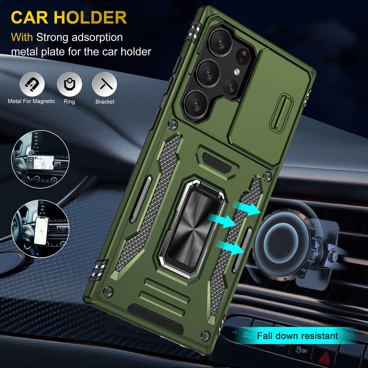 Kejiang Camshield Cover for Samsung Galaxy S24/S24 Plus/S24 Ultra Case