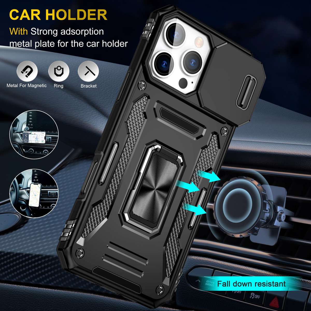Kejiang Camshield Cover iPhone 16 Pro/ 16 Pro Max Shockproof Case