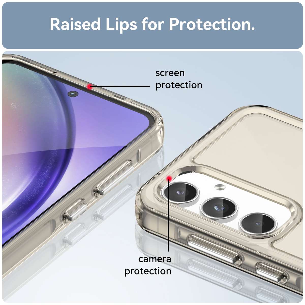 Clear Cover for Samsung Galaxy A55 - Shockproof Candy Series Cover