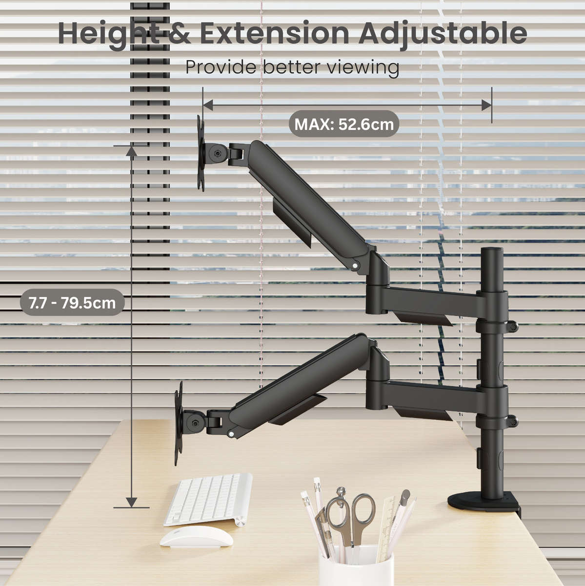 NEOHUBS Core+ Dual Monitor Arm Mount Adjustable Vesa Desktop Stand