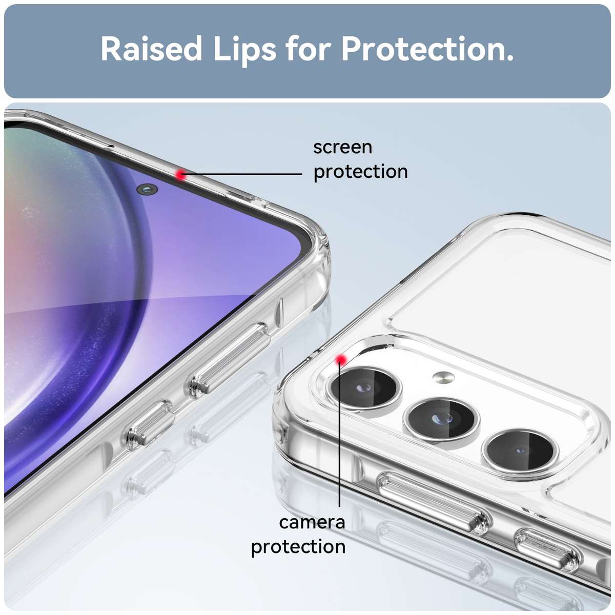 Clear Cover for Samsung Galaxy A55 - Shockproof Candy Series Cover