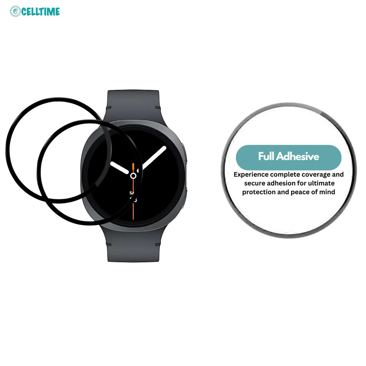 CellTime Screen Guard Compatible with Galaxy Watch8 40mm- 2 Pack