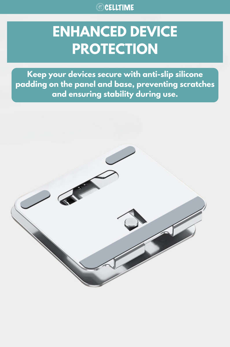 CellTime Aluminium Foldable Rotatable Tablet Stand with Stylus Pen
