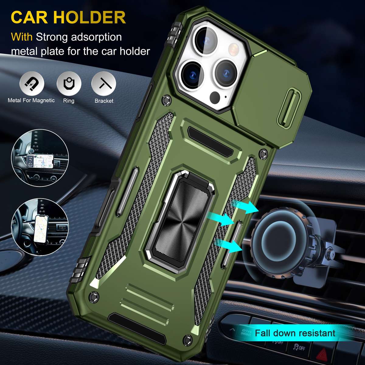 Kejiang Camshield Cover iPhone 16 Pro/ 16 Pro Max Shockproof Case