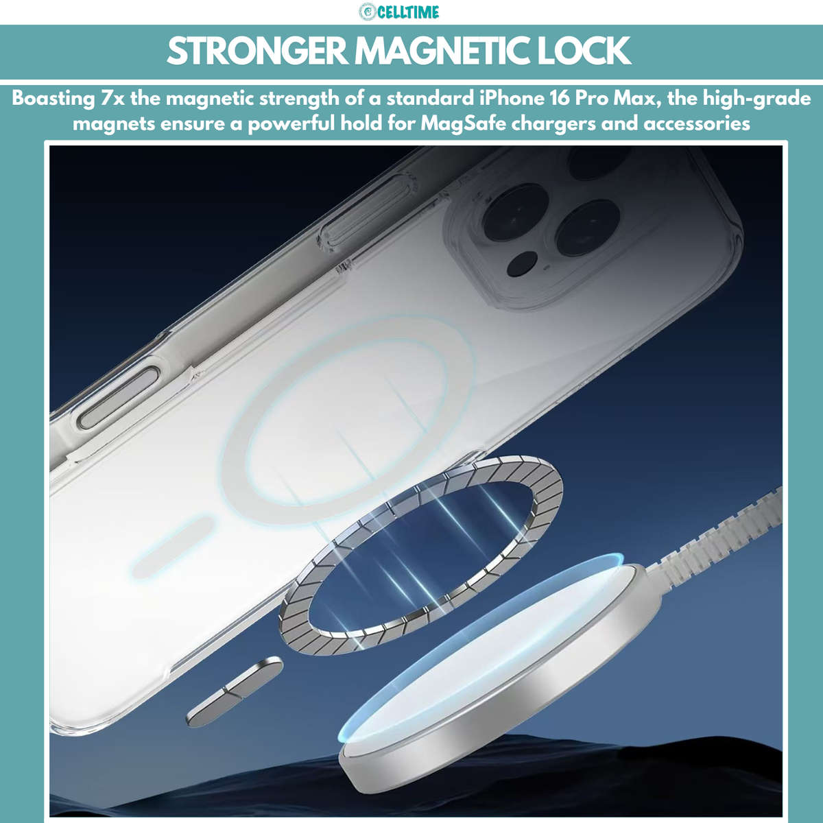 CellTime MagSafe Case For iPhone 16/16+/16 Pro/16 Pro Max Shockproof Cover
