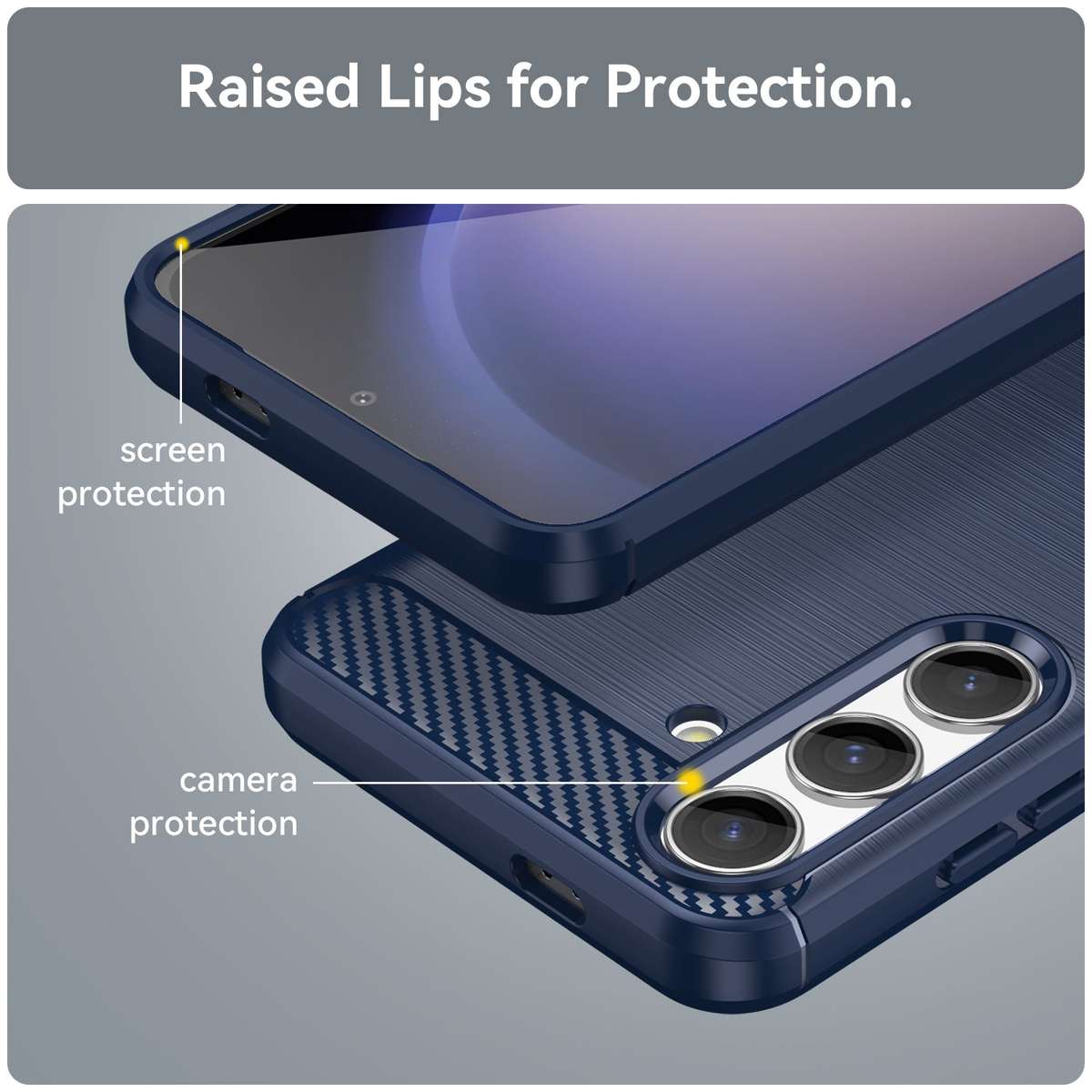 Carbon Fiber Design Case for Samsung Galaxy S24 Plus Case Shockproof Cover