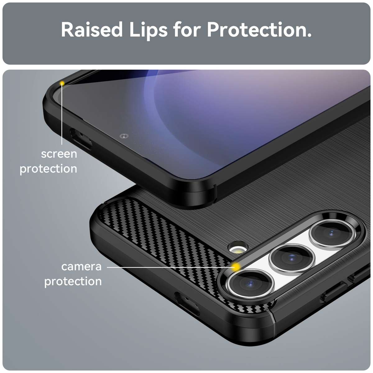 Carbon Fiber Design Case for Samsung Galaxy S24 Plus Case Shockproof Cover