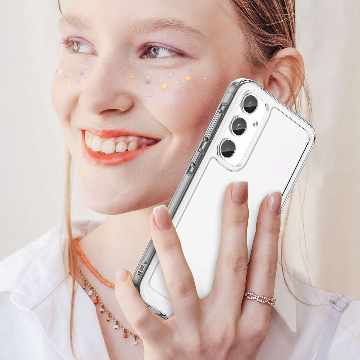 Clear Cover for Samsung Galaxy A55 - Shockproof Candy Series Cover