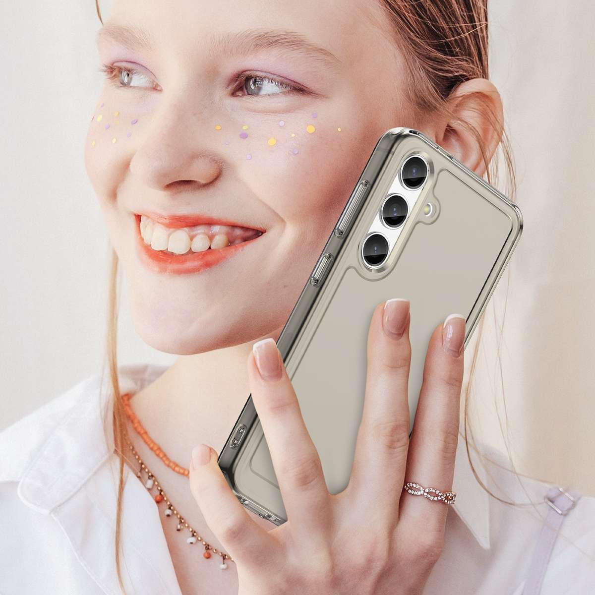 Clear Cover for Samsung Galaxy S24 Plus - Shockproof Candy Series Cover