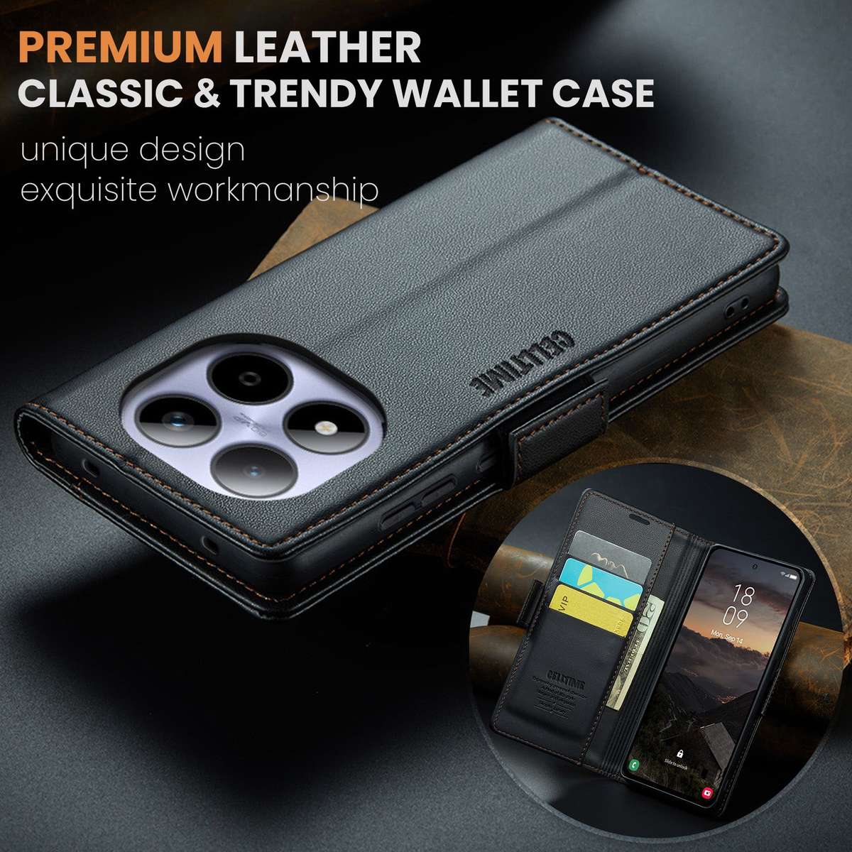Retro Flip Case for Redmi Note 15 4G Leather Wallet Cover