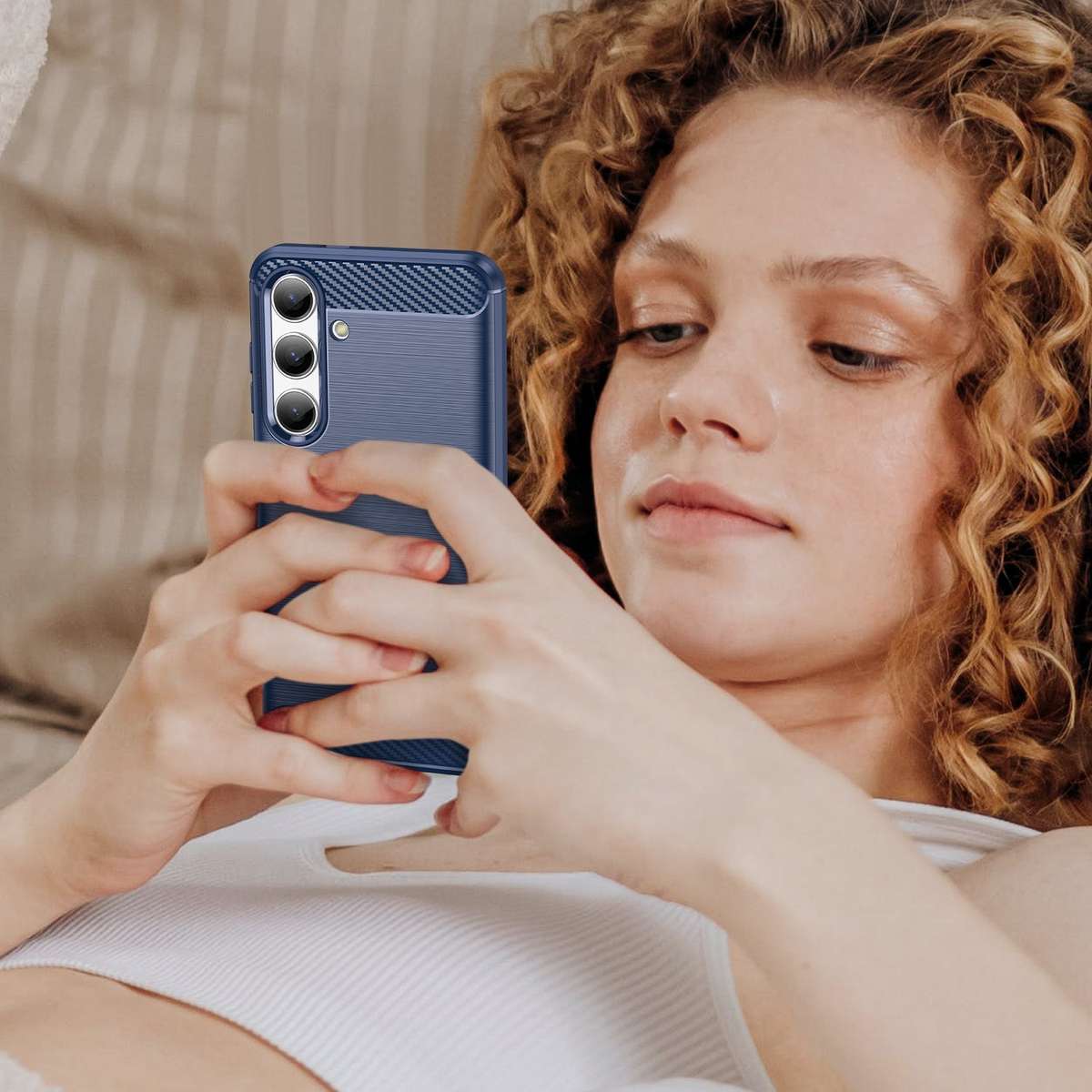 Carbon Fiber Design Case for Samsung Galaxy S24 Plus Case Shockproof Cover