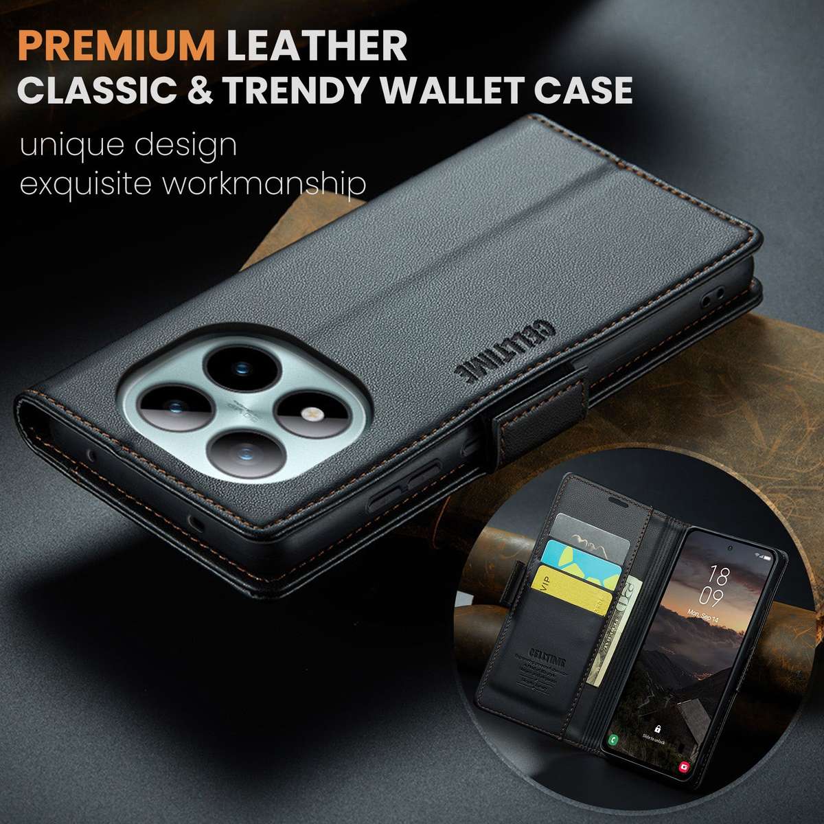 Retro Flip Case for Redmi Note 15 Pro Plus 5G Wallet Cover