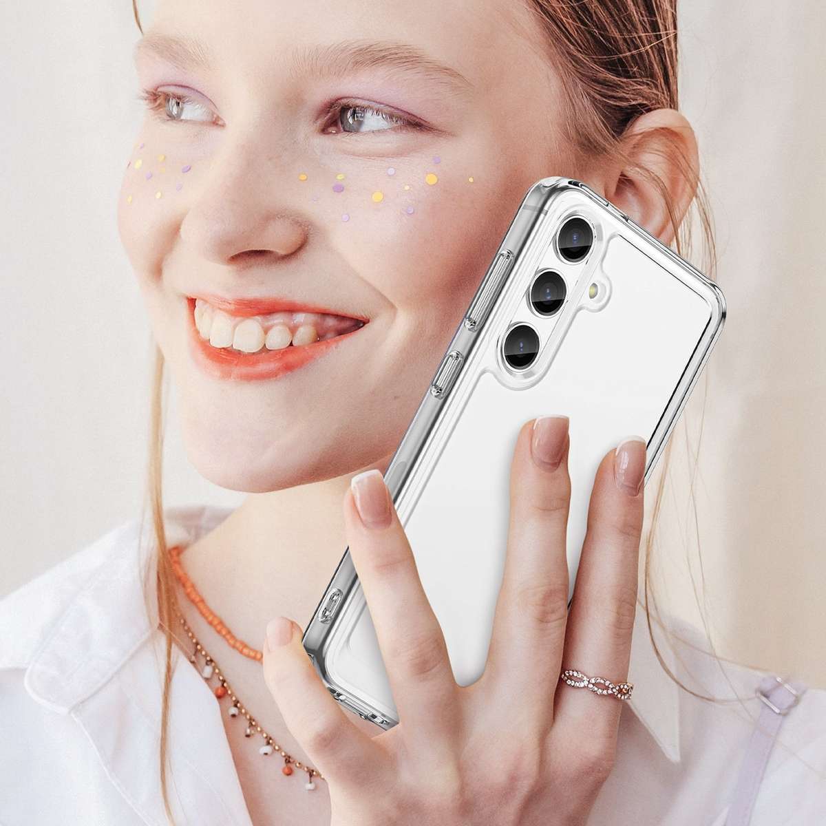 Clear Cover for Samsung Galaxy S24 Plus - Shockproof Candy Series Cover