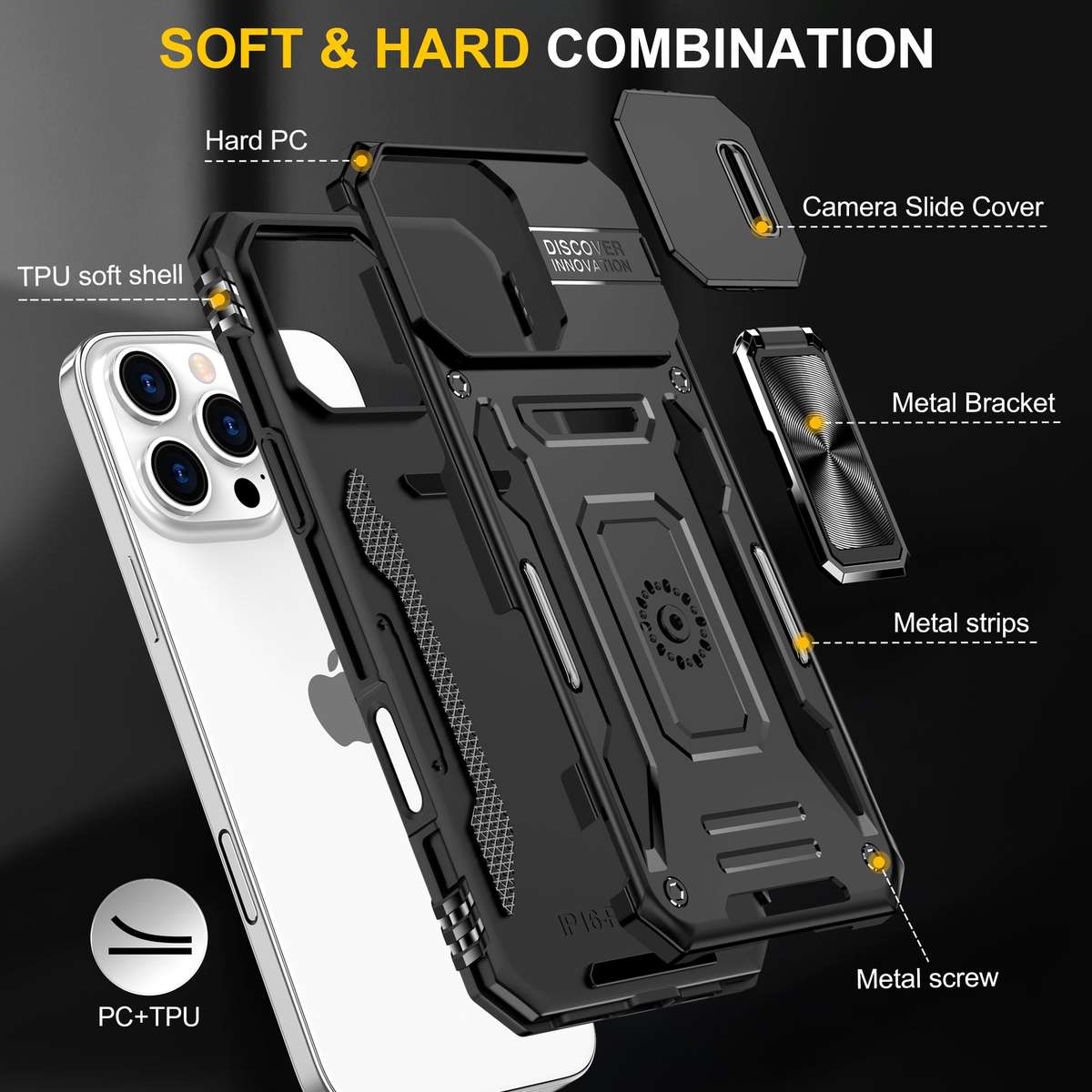 Kejiang Camshield Cover iPhone 16 Pro/ 16 Pro Max Shockproof Case