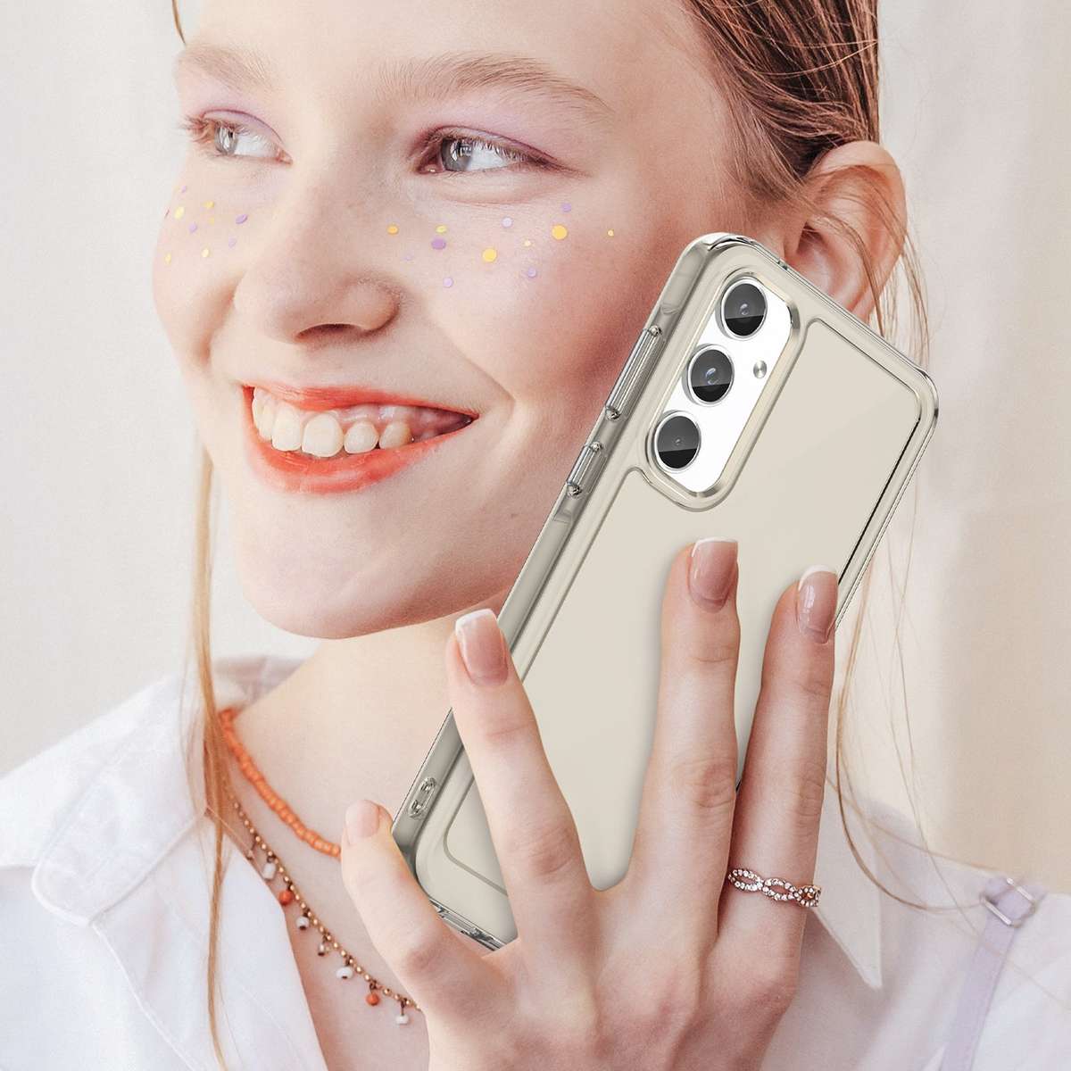 Clear Cover for Samsung Galaxy A55 - Shockproof Candy Series Cover