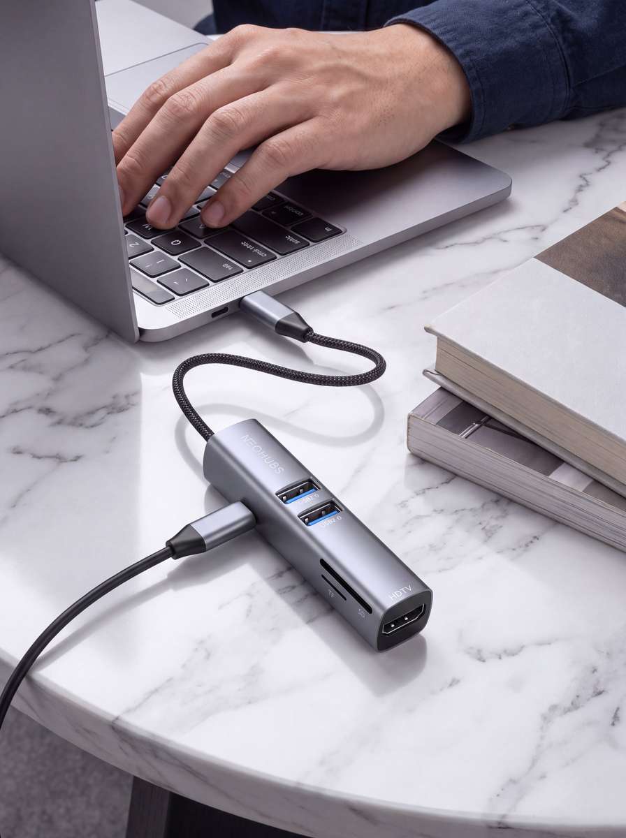 NEOHUBS HUB ELITE 6-in-1 Type-C Hub with HDMI, USB-C 100W, SD/TF, USB 3 & 2